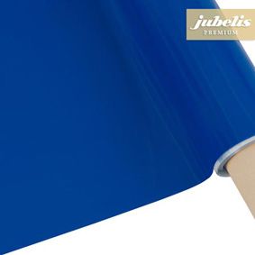 Nappe de vinyle sur le rouleau par le compteur en bleu