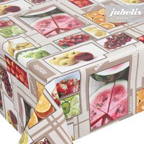 Nappe infroissable en toile cirée, avec des motifs colorés