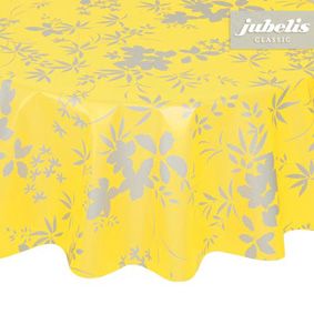 Nappe jaune et ronde de jardin avec une surface lavable