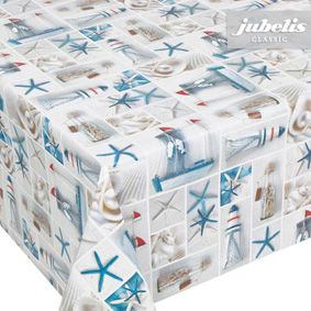 Nappe à motifs maritimes avec revêtement en PVC