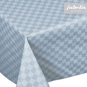 Nappe plastifiée facile d'entretien avec motif à damiers bleu pour table carrée
